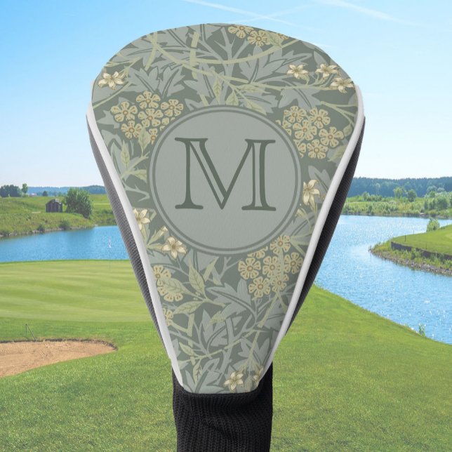 Sage Floral William Morris Custom Initial Ladies Golf Head Cover (Creator Uploaded)