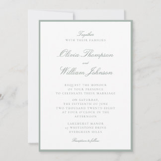 Sage Framed Wedding Invitation