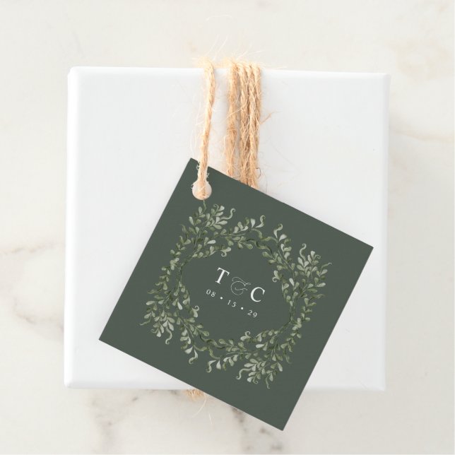 Sage Garden Gift Tag Wedding Party Favours Label (In Situ)