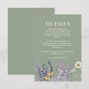 Sage & Garden Lavender Wildflower Rustic Wedding Enclosure Card