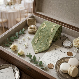 Sage Garden Luxury Wedding Floral Tie