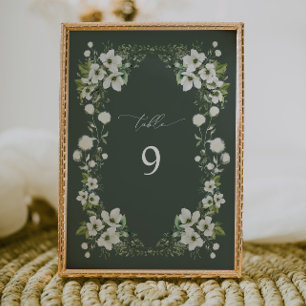 Sage Garden Table Number Card Reception Decor