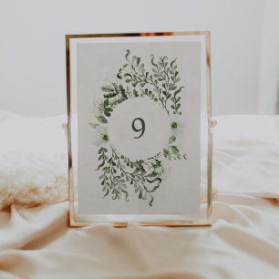 Sage Garden Table Number Wedding Reception Sign