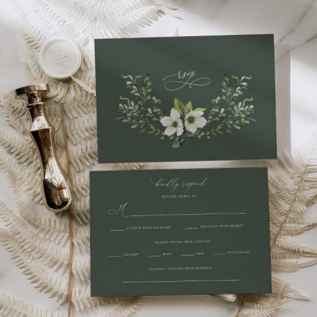 Sage Garden Wedding RSVP Response Enclosure Card (Creator Uploaded)