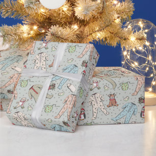 Sage Gender Neutral Winter Christmas Wrapping Paper