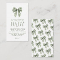 Sage Gingham Bow Books for Baby Baby Shower