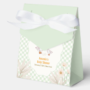 Sage Gingham Daisy Boho Silly Goose Baby Shower Favour Box