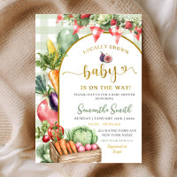 Sage Gingham locally grown vegetables baby shower