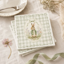 Sage Gingham Rabbit Baby Shower