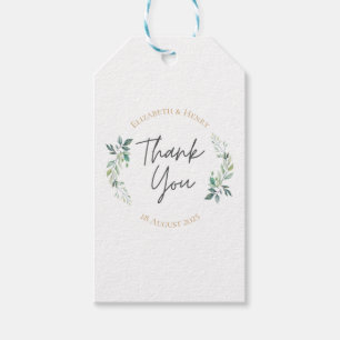 Sage gold eucalyptus geometric greenery wedding  gift tags