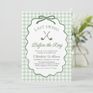 Sage Golf Last Swing Before the Ring Bridal Shower Invitation