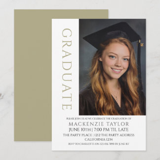 Sage Graduation Modern Photo Template Personalised