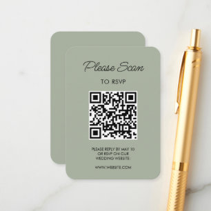 Sage Gree Wedding RSVP Modern Minimalist Simple Enclosure Card