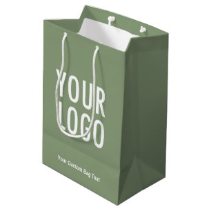 Sage Green 10 inch Gift Bag Company Logo Medium