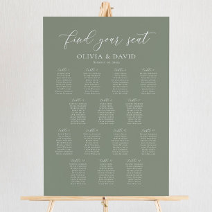 Sage Green 14 Tables Find Your Seat Seating Chart