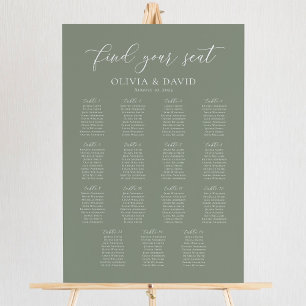 Sage Green 15 Tables Find Your Seat Seating Chart