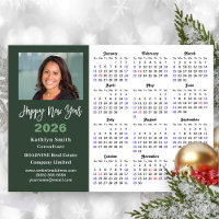 Sage Green 2026 Calendar Business Photo Simple