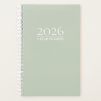 Sage Green 2026 Planner | Custom Title & Initials