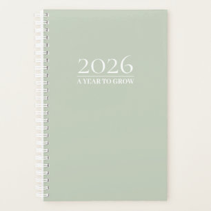 Sage Green 2026 Planner   Custom Title & Initials