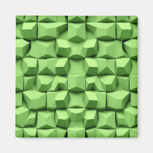 Sage Green 3D Geometric Cube Pattern Magnet