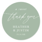 Sage Green A Sweet Thank You Wedding Favour