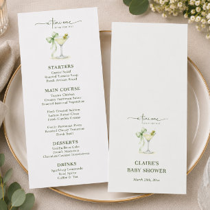 Sage Green A Tini One Elegant Neutral Baby Shower Menu