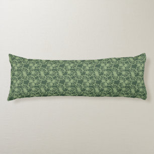 Sage Green Abstract Coral Floral Seamless Pattern Body Cushion