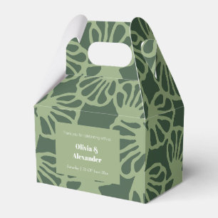 Sage Green Abstract Coral Floral Seamless Pattern  Favour Box