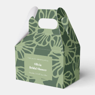 Sage Green Abstract Coral Floral Seamless Pattern  Favour Box