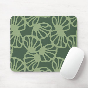 Sage Green Abstract Coral Floral Seamless Pattern Mouse Pad