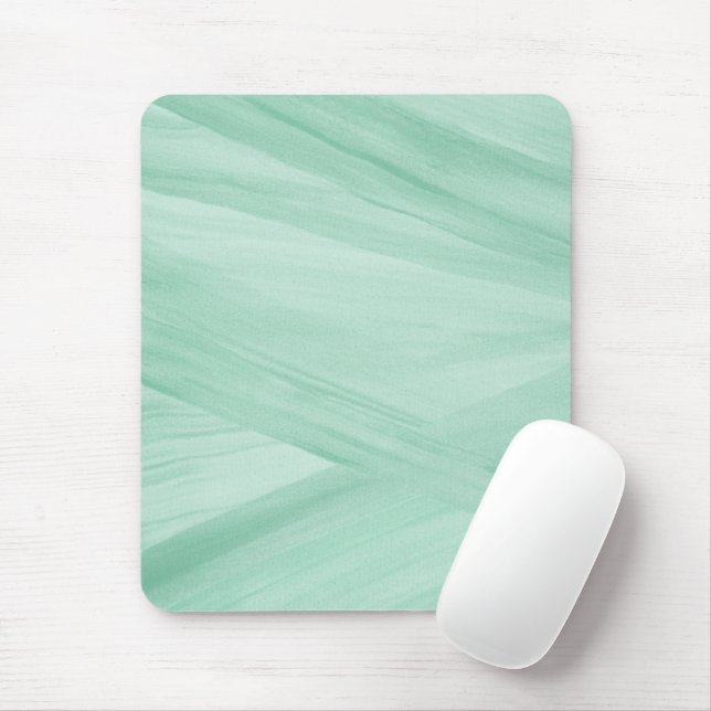 Sage Green Abstract Lines Brushstrokes Pattern Mouse Pad (With Mouse)