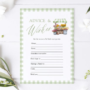 Sage Green Advice and Wishes Bridal Shower Game Invitation