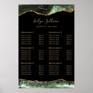 Sage Green Agate Price List Poster
