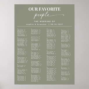 Sage Green Alphabetical Wedding Seating Chart