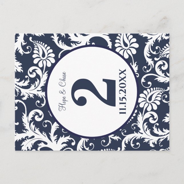 Sage Green and Aqua Table Number Postcard (Front)