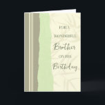 Sage Green and Beige Brother Birthday Card<br><div class="desc">Birthday card for brother with modern and simple sage green and beige design and thoughtful verse.</div>