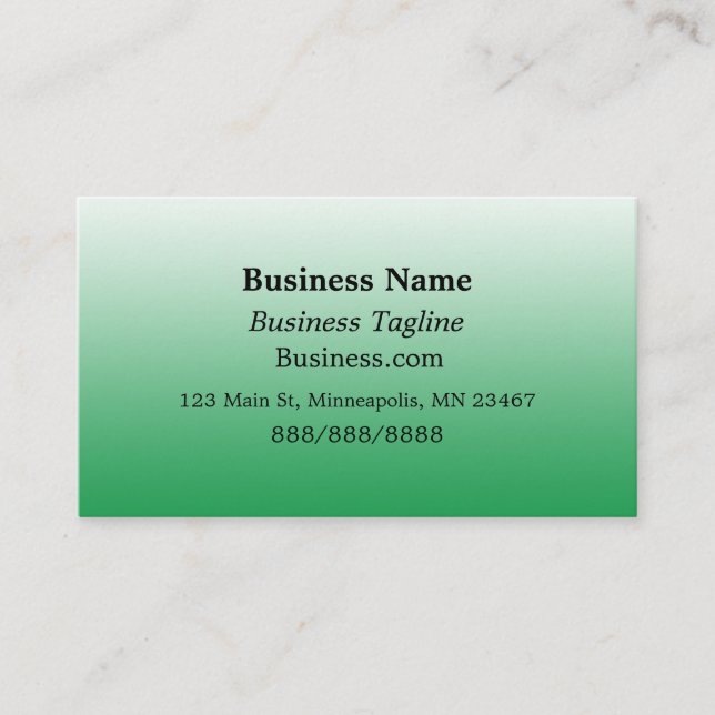 Sage Green and Black  Simple Business Card (Front)