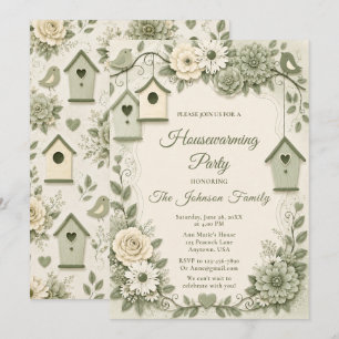 Sage Green and Cream Housewarming Invitation
