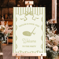 Sage Green and Cream Stripes Golf Themed Party