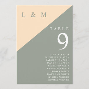 Sage Green And Cream Table Number Seating Chart