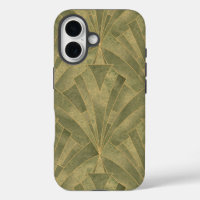 Sage Green and Gold Art Deco Pattern