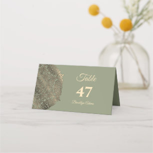 Sage Green and Gold Elegant Luxury Wedding Place Card