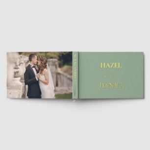 Sage Green and Gold Foil Eucalyptus Wedding  Guest Book