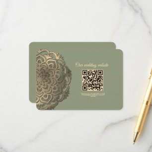 Sage Green and Gold Wedding Elegant Luxury Enclosure Card