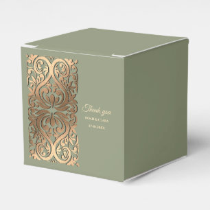 Sage Green and Gold Wedding with Elegant Earthy Favour Box