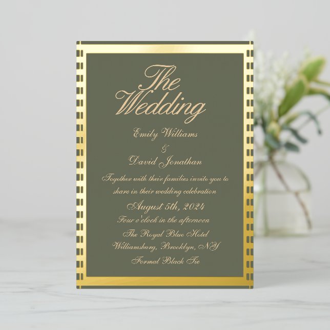 Sage Green and Golden Classic Wedding  (Standing Front)