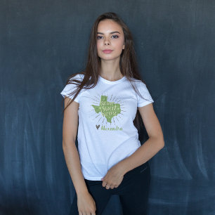 Sage Green and Gray Home Sweet Home - Texas T-Shirt