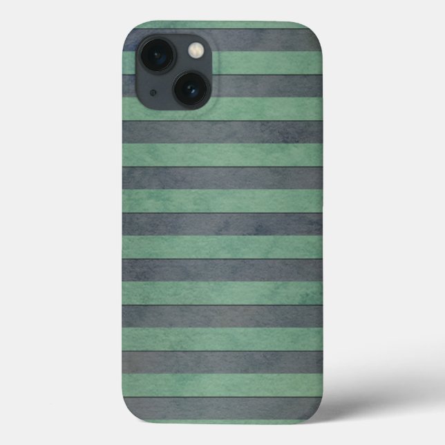 Sage Green and Grey Stripes Pattern Case-Mate iPhone Case (Back)