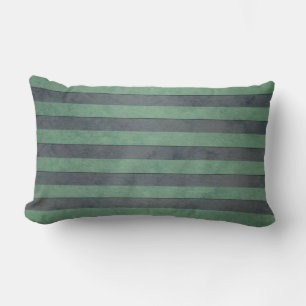 Sage Green and Heather Grey Stripes Pattern Lumbar Cushion