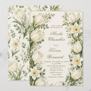 Sage Green and Ivory Wedding Invitation